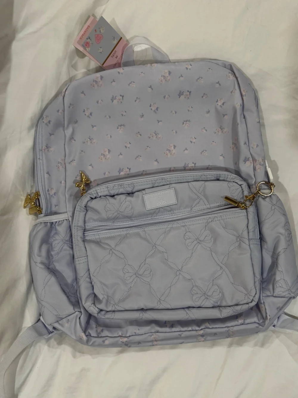 LoveShackFancy x Target - Yoobi Everblooming Rosettes Ditsy Backpack Breezy Blue